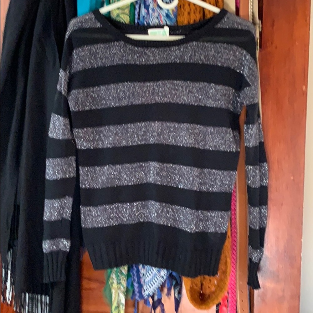 Black silver sweater